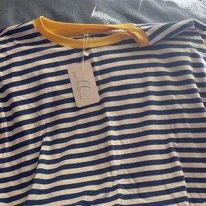 Striped Blue and White Muscle Tee